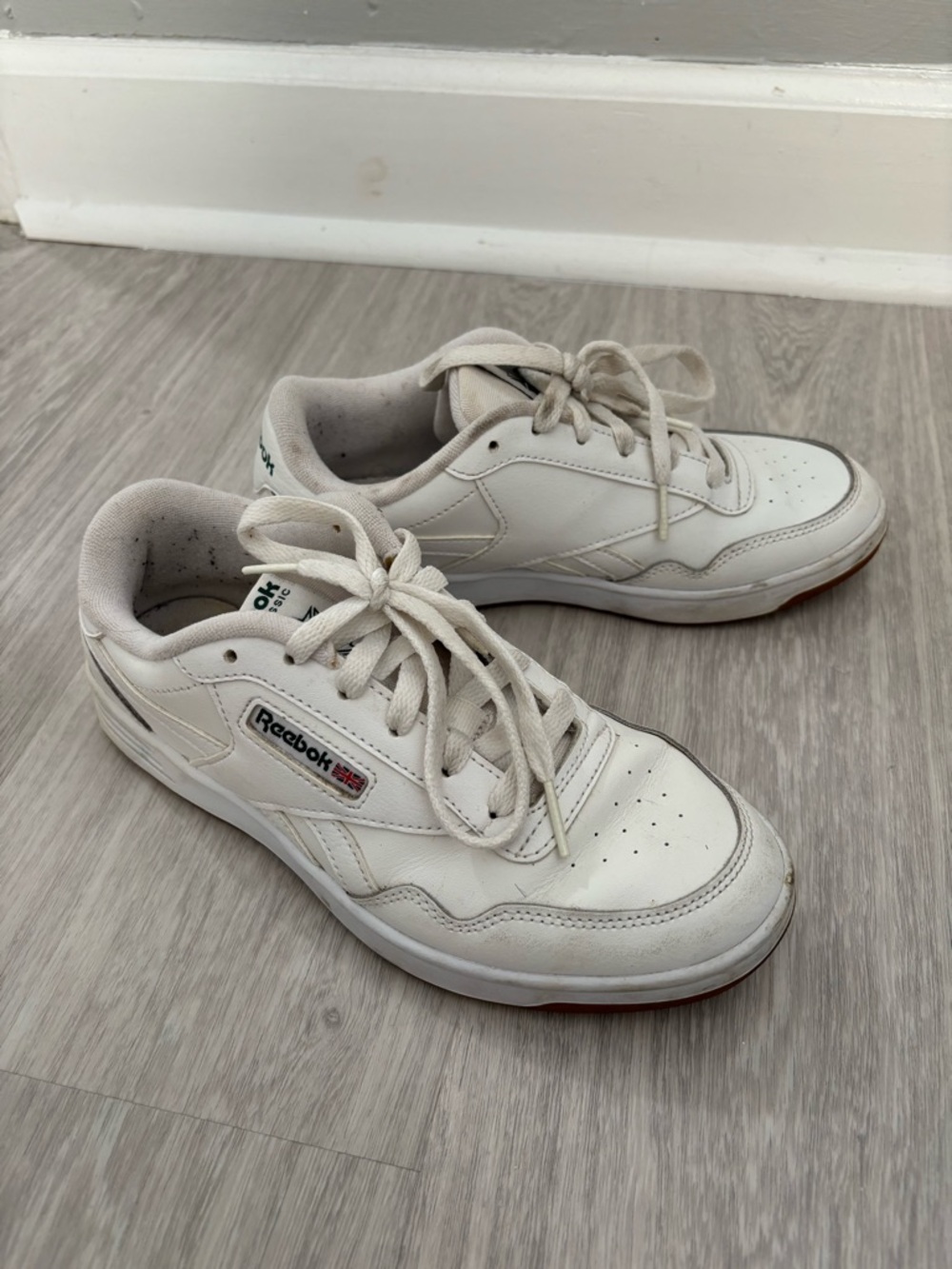 Reebok White Leather Classic Low-Top Sneakers